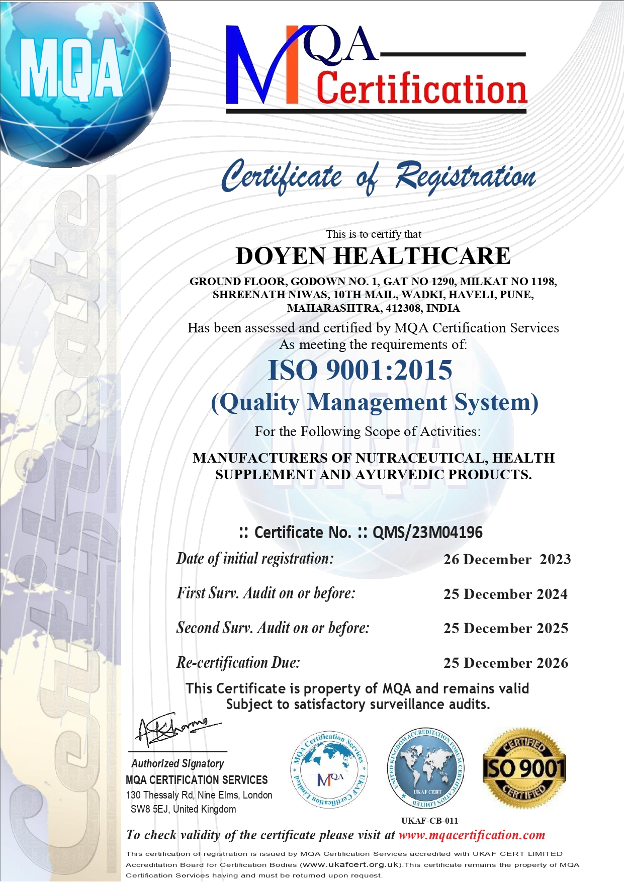 ISO 9001:2015 Cert